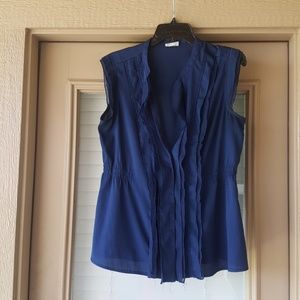 Blue shell blouse